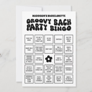 Groovy Bach Bachelorette Party Bingo, Download it! Invitation