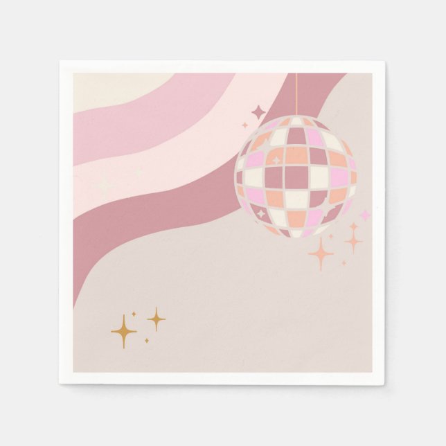 Groovy Bachelorette Disco Napkins 70s Baby (Front)
