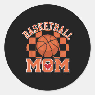 Groovy Basketball Mum Mother Basketball Mum Classic Round Sticker