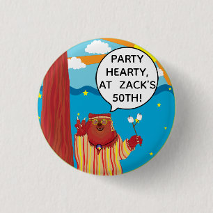Groovy Bear Party Button