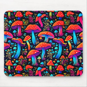 Groovy Bioluminescence Mushrooms  Mouse Mat