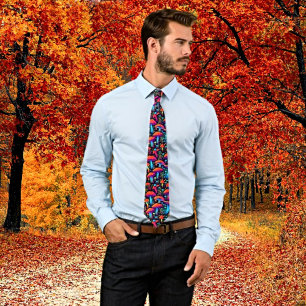 Groovy Bioluminescent Mushroom Retro Tie