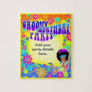 Groovy Birthday Invitation Jigsaw Puzzle