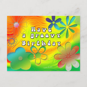 groovy birthday postcard
