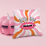 Groovy "Bite Me" Cushion<br><div class="desc">Calling all bewitching beauties and spook-tacular souls! Embrace the spirit of Halloween and join us for a wickedly delightful evening of laughter,  friendship,  and memories that will send shivers down your spine!</div>