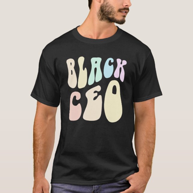 Groovy BLACK CEO CREW Melanated Business Owner Mil T-Shirt (Front)