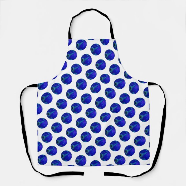 Groovy Blue Polka Dot Lawn Bowls,  Apron (Front)