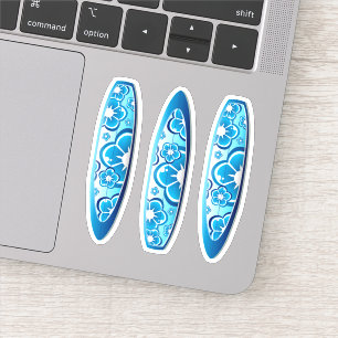 Groovy Blue Surfboards with a flower design