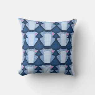 Groovy Blue Tux Pattern Cushion