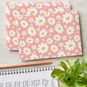 Groovy Blush Boho Daisy Floral Garden Pattern Envelope