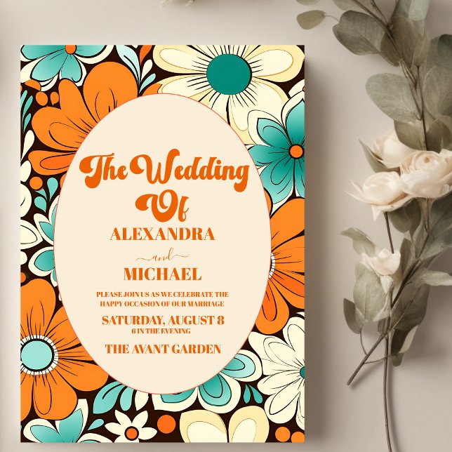 Groovy Boho Beachy Fun Vibes Wedding Invitation (Creator Uploaded)