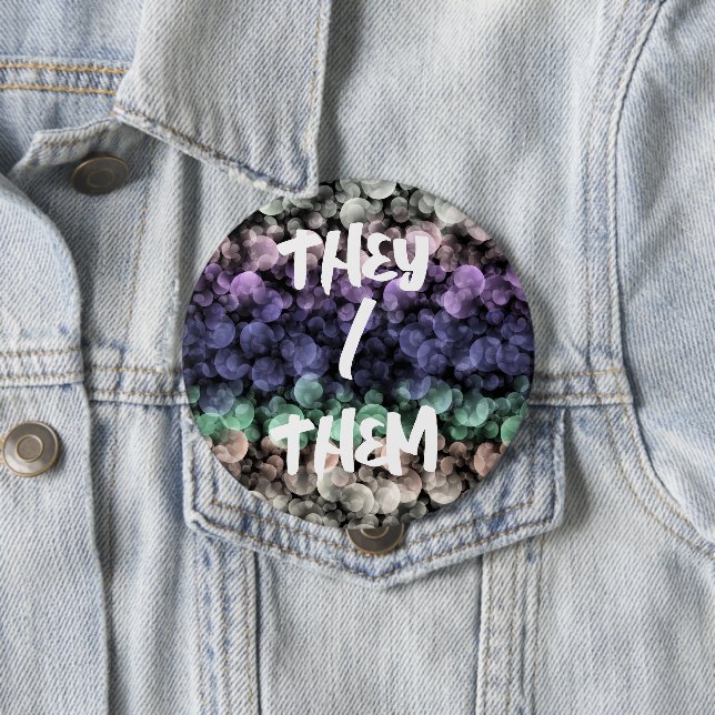 Groovy Boho Bubbles Eclectic Uingender Pride Flag 10 Cm Round Badge (In Situ)