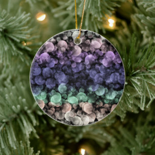 Groovy Boho Bubbles Eclectic Uingender Pride Flag Ceramic Tree Decoration