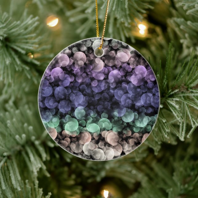 Groovy Boho Bubbles Eclectic Uingender Pride Flag Ceramic Tree Decoration (Tree)