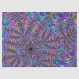 Groovy Boho Colourful Jewel Tone Fractal Art Tissue Paper
