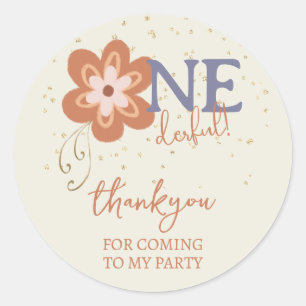 Groovy Boho Daisy Thankyou for Coming Sticker