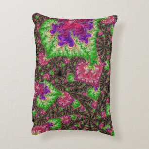 Groovy Boho Hippie Funky Spiral Fractal Art Decorative Cushion
