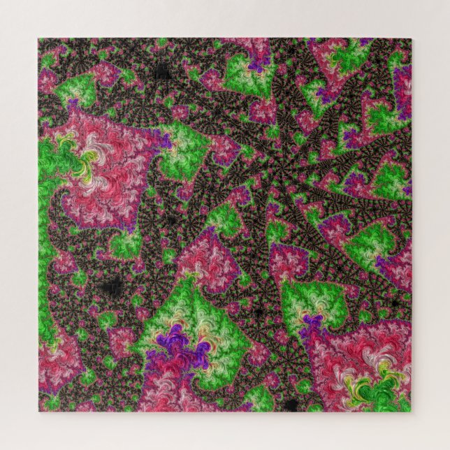 Groovy Boho Hippie Funky Spiral Fractal Art Jigsaw Puzzle (Vertical)