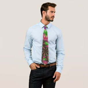 Groovy Boho Hippie Funky Spiral Fractal Art Tie