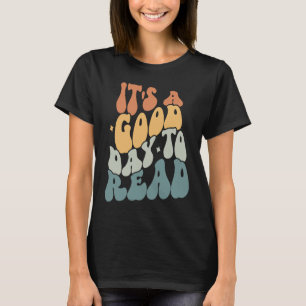 Groovy Boho Its Good Day To Read Book Bookworm Ret T-Shirt