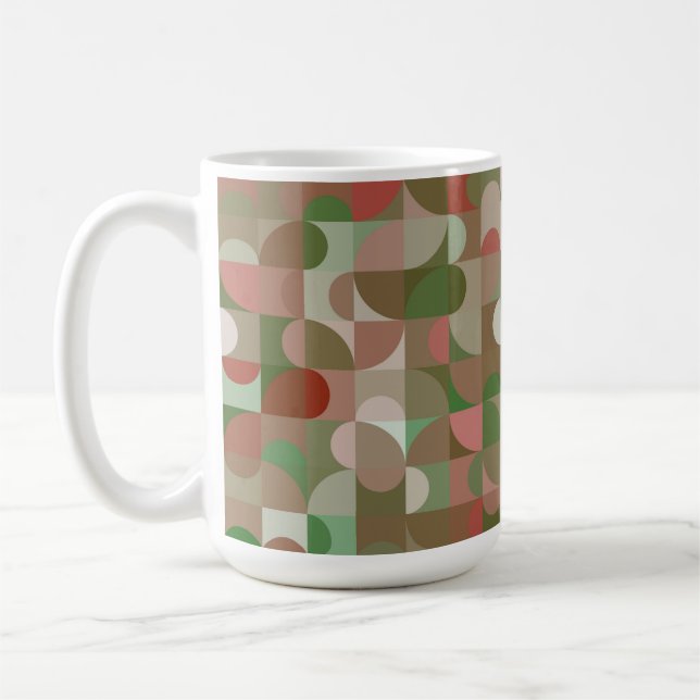 Groovy Boho Mod Retro Geometric Christmas Coffee M Mug (Left)