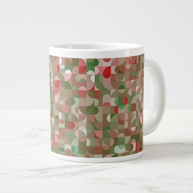 Groovy Boho Mod Retro Geometric Christmas Giant Co Large Coffee Mug (Front Right)