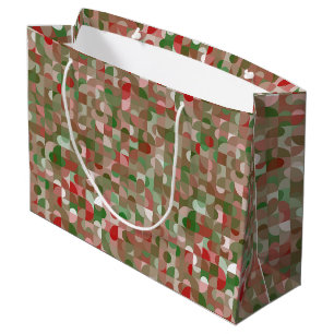 Groovy Boho Mod Retro Geometric Christmas Large Gi Gift Bag