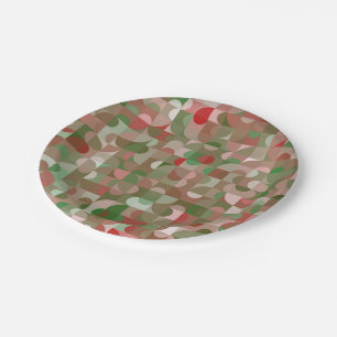 Groovy Boho Mod Retro Geometric Christmas Paper Plate