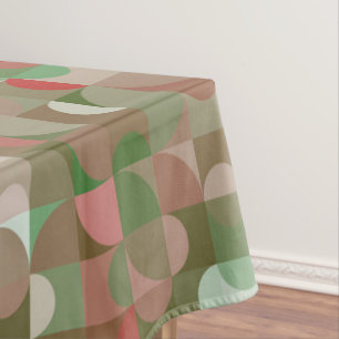 Groovy Boho Mod Retro Geometric Christmas Tablecloth