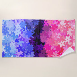 Groovy Boho Quirky Retro Floral Omnisexual Pride Beach Towel
