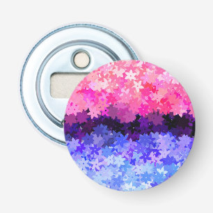 Groovy Boho Quirky Retro Floral Omnisexual Pride Bottle Opener