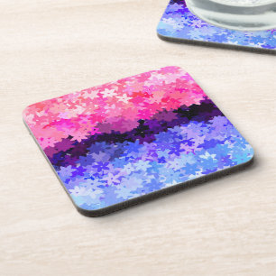 Groovy Boho Quirky Retro Floral Omnisexual Pride Coaster
