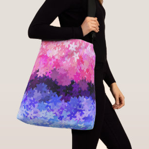 Groovy Boho Quirky Retro Floral Omnisexual Pride Crossbody Bag