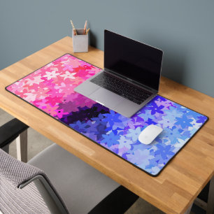 Groovy Boho Quirky Retro Floral Omnisexual Pride Desk Mat