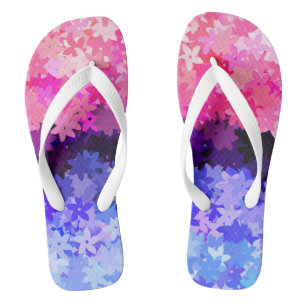 Groovy Boho Quirky Retro Floral Omnisexual Pride Flip Flops