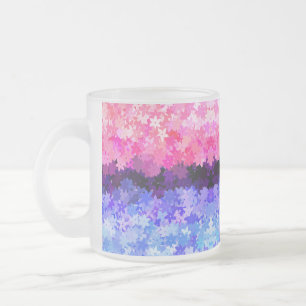 Groovy Boho Quirky Retro Floral Omnisexual Pride Frosted Glass Coffee Mug