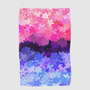 Groovy Boho Quirky Retro Floral Omnisexual Pride Golf Towel