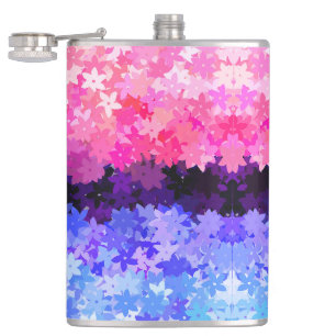 Groovy Boho Quirky Retro Floral Omnisexual Pride Hip Flask