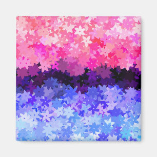 Groovy Boho Quirky Retro Floral Omnisexual Pride Magnet