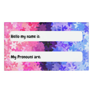 Groovy Boho Quirky Retro Floral Omnisexual Pride Name Tag