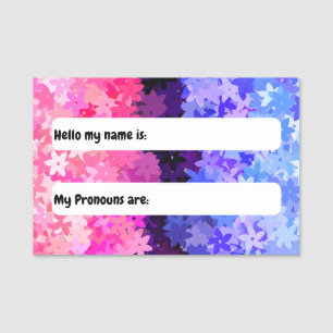 Groovy Boho Quirky Retro Floral Omnisexual Pride Name Tag
