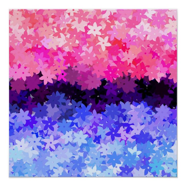 Groovy Boho Quirky Retro Floral Omnisexual Pride Poster (Front)