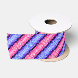 Groovy Boho Quirky Retro Floral Omnisexual Pride Satin Ribbon