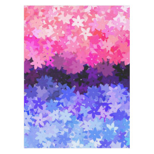 Groovy Boho Quirky Retro Floral Omnisexual Pride Tablecloth