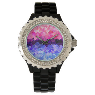 Groovy Boho Quirky Retro Floral Omnisexual Pride Watch