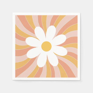 Groovy  Boho Retro Daisy Sunshine Napkin