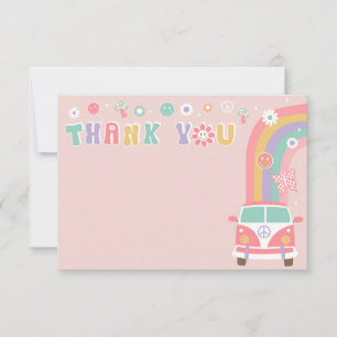 Groovy Boho Retro Hippie Thank You Notes Cards
