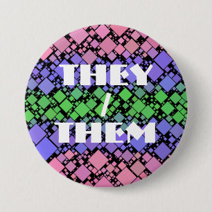 Groovy Boho Retro Mod Geometric Trigender Pride 7.5 Cm Round Badge