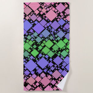 Groovy Boho Retro Mod Geometric Trigender Pride Beach Towel