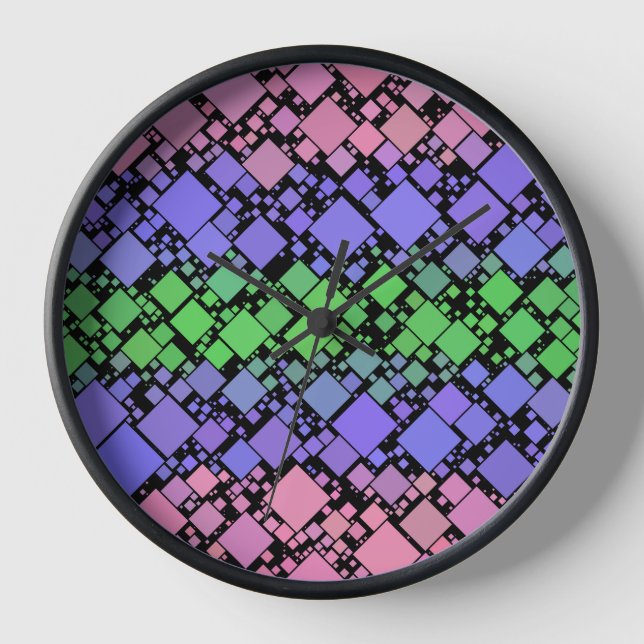 Groovy Boho Retro Mod Geometric Trigender Pride Clock (Front)